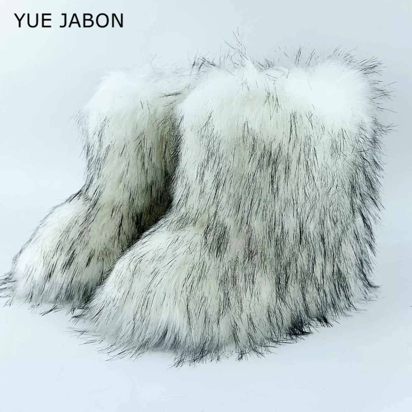 Brown Pink Women's Winter Fluffy Faux Fox Fur Boots Woman Plush Warm Snow Short Boots Luxury Footwear Girls' Furry Fur Booties