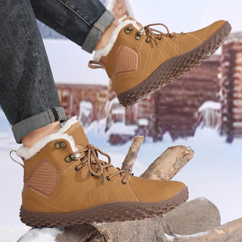 MAEDEF Men's Hiking Boots Winter Thermal Anti Slip Trekking Shoes Mountaineering Boots Warm Outdoor Adventure Hiking Footwear