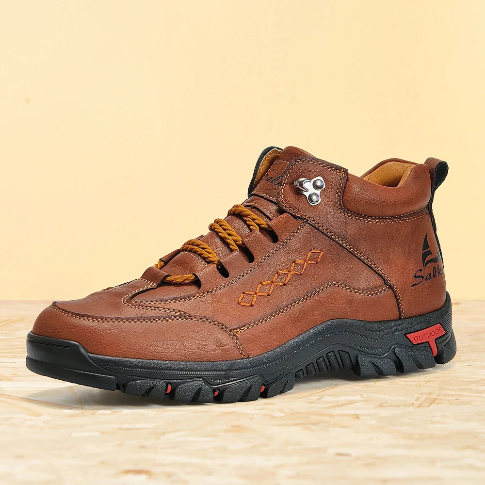 Handmade Men Boots Winter Casual Leather Shoes Outdoor Hiking Sneakers Plus Size Male Hombres Botas Ankle Footwear Anti Slip