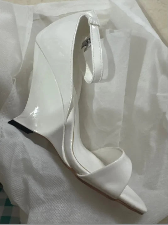 Platform Height Increasing Women's Sandals Round Toe Crude Heel Buckle Femme Pumps Peep Toe Breathable Outdoor Party Lady Shoes