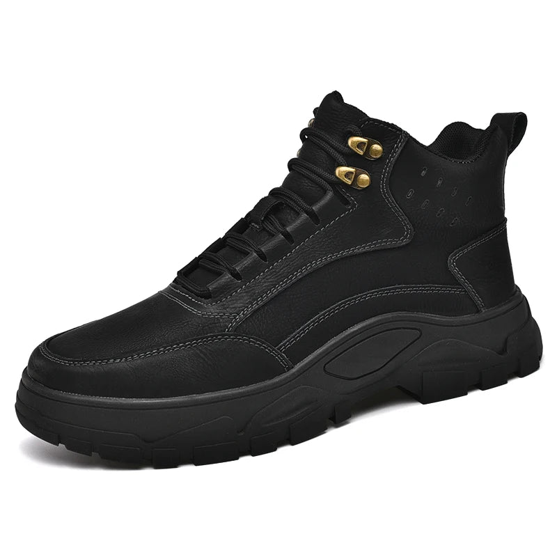 New 2025 Handmade Leather Boots Men Casual Shoes botas Design Sneakers Man Comfortable Leather Shoes Men Ankle Boots Outdoor