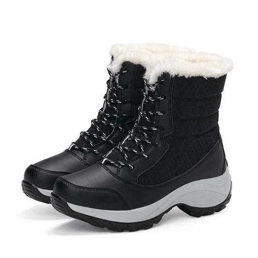 Snow Women Boots Plus Size Ladies Shoes Lace-Up Women Shoes Platform Warm Ankle Boots New Botas Mujer Women's Winter Footwear