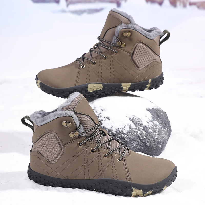 MAEDEF Men's Hiking Boots Winter Thermal Anti Slip Trekking Shoes Mountaineering Boots Warm Outdoor Adventure Hiking Footwear