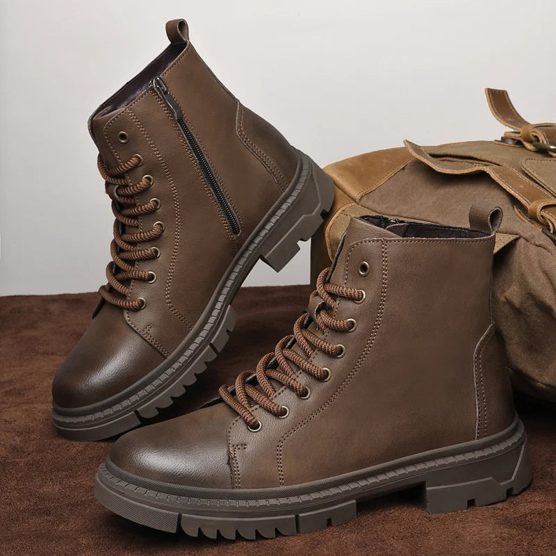 Men'sOutdoor Hiking Shoes,Hiking Travel Camping Leather Boots,All-season Leather Ankle Boots,Men's Casual Boots,Retro Work Boots