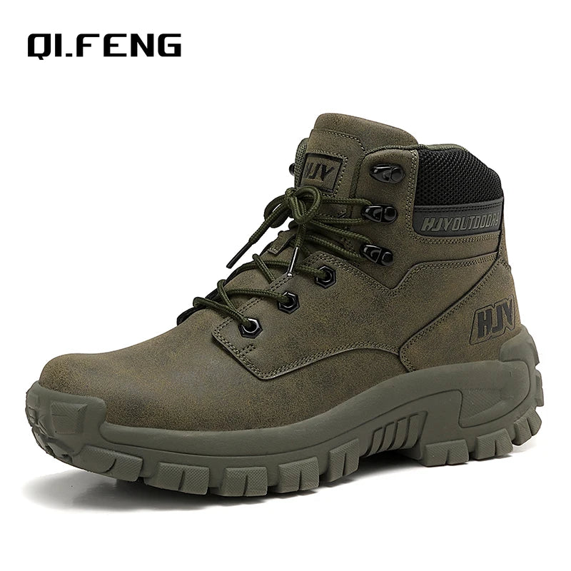 New Outdoor Training Hiking Footwear Men's High Top Sports Shoes Autumn and Winter Large Work Boots 39-47