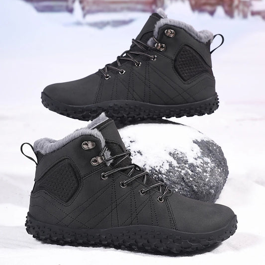 MAEDEF Men's Hiking Boots Winter Thermal Anti Slip Trekking Shoes Mountaineering Boots Warm Outdoor Adventure Hiking Footwear