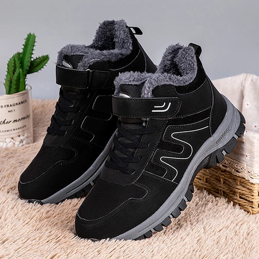 YRZL Men's Warm Shoes Thermal Waterproof Anti Slip Winter Hiking Boots Mens Outdoor Boots Comfortable Non Slip Sports Footwear