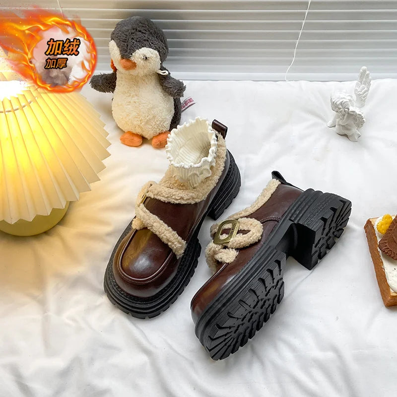 Winter Boots for Women Cotton Shoes with Thick Women's Ankle Boots Outdoor Wear Comfortable and Warm At Home Women's Footwear