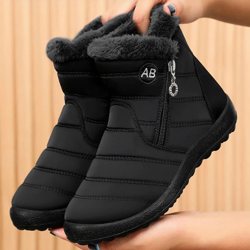 Women's Boots Women's Ankle Boots With Fur Winter Shoes Women Low Heels Winter Boots Snow Waterproof Botas Mujer Winter Footwear