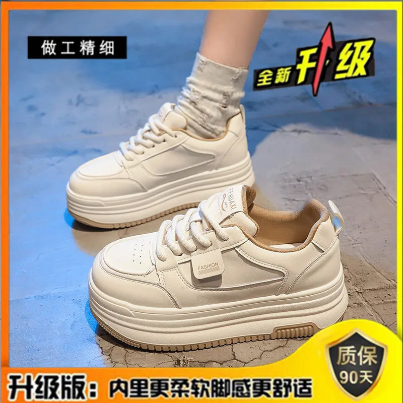Bestselling White Sneakers for Women New Versatile Thick-Soled Height-Increasing Sneakers Casual Shoes Platform Sports Shoes