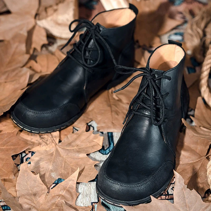 Autumn winter shoes Western cowboy boots Men Non-slip leather boots Male Ankle boots Wear resistant Male shoes adult footwear