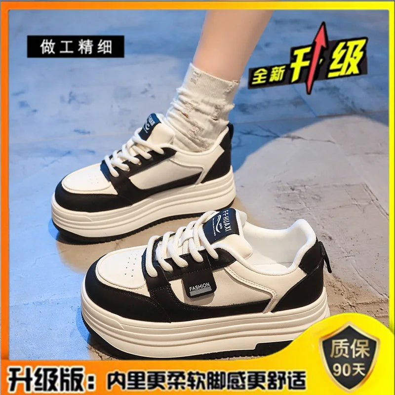 Bestselling White Sneakers for Women New Versatile Thick-Soled Height-Increasing Sneakers Casual Shoes Platform Sports Shoes