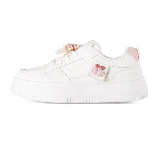 Women's Cute Cherry Platform Casual Sneakers Soft Sole Height-Increasing Unique Design Student Versatile Shoes