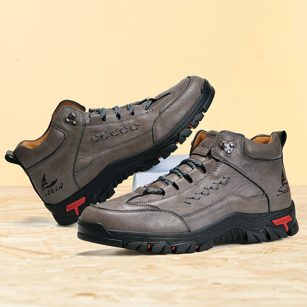 Handmade Men Boots Winter Casual Leather Shoes Outdoor Hiking Sneakers Plus Size Male Hombres Botas Ankle Footwear Anti Slip