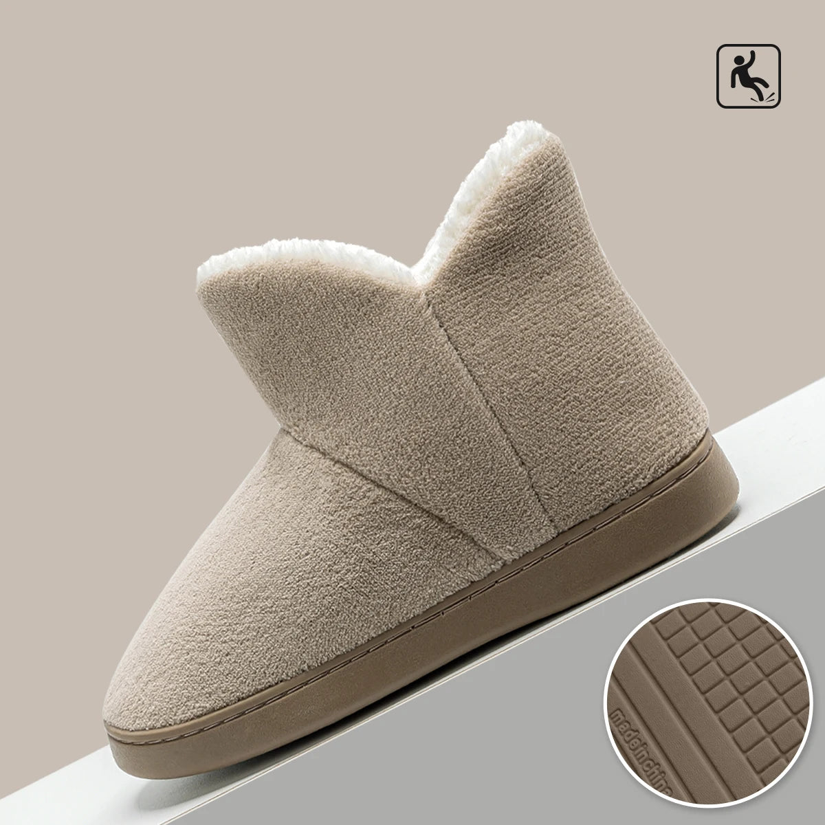 TZLDN Winter Warm Shoes Woman Men Indoor Slippers Soft Plus Couples Home Floor Snow Boots Anti-slip Female House Footwear