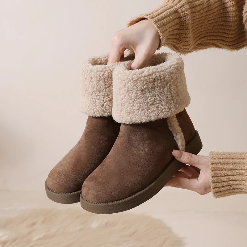 Lolita Boots Round Toe Plush Sexy Thigh High Heels High Sexy Boots-Women Winter Footwear Shoes Australia Elegant Fur Over-the-K