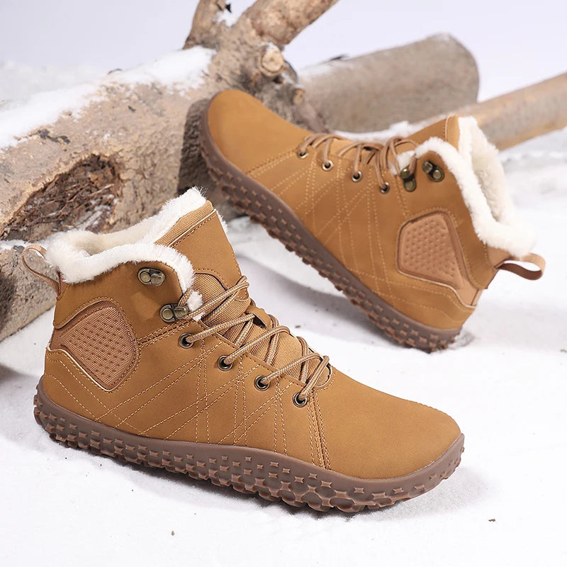 MAEDEF Men's Hiking Boots Winter Thermal Anti Slip Trekking Shoes Mountaineering Boots Warm Outdoor Adventure Hiking Footwear