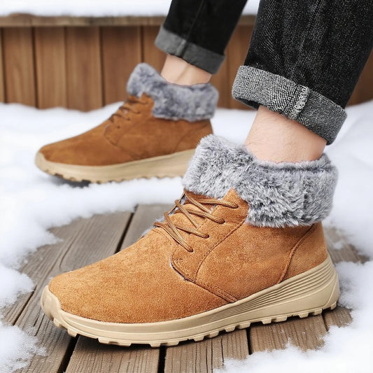 Men Boots Snow Warm Ankle Boots Plush Winter Boots For Men Outdoor Walking Platform Casual Shoes Footwear Size 39-46