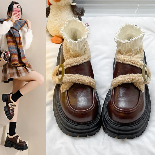 Winter Boots for Women Cotton Shoes with Thick Women's Ankle Boots Outdoor Wear Comfortable and Warm At Home Women's Footwear