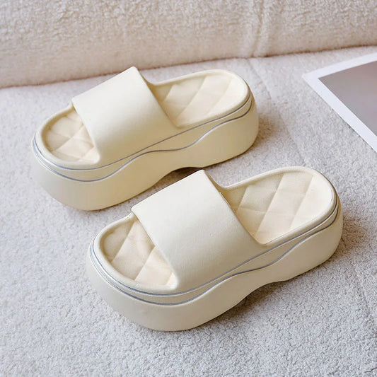 New 24hours shipping odorless EVA slippers women summer high chunky shoes woman pink platform clogs slipper lady elevated shoes