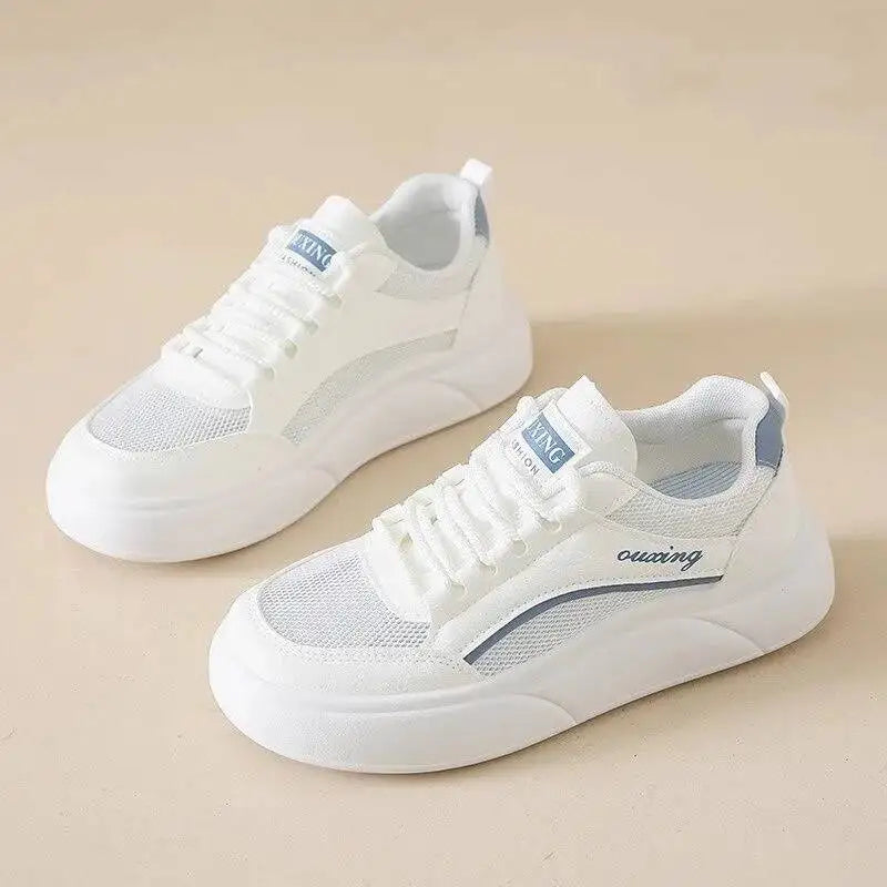 Casual Sneakers Women 2025 Summer New Women Breathable Hollow Out Mesh Shoes Versatile Thick Soled Sports Shoes Casual Sneakers