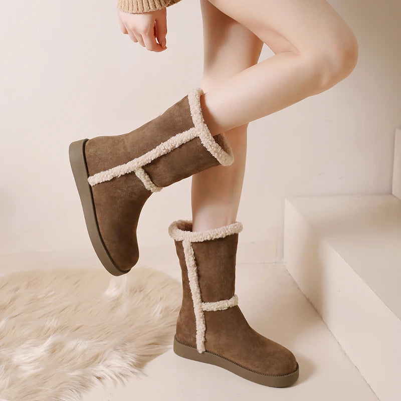 Lolita Boots Round Toe Plush Sexy Thigh High Heels High Sexy Boots-Women Winter Footwear Shoes Australia Elegant Fur Over-the-K