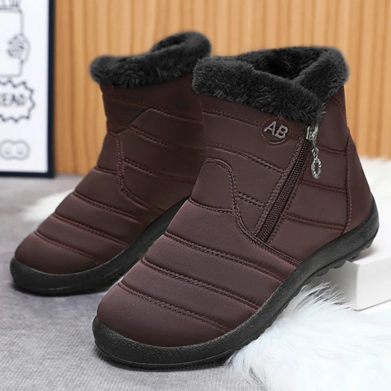 Women's Boots Women's Ankle Boots With Fur Winter Shoes Women Low Heels Winter Boots Snow Waterproof Botas Mujer Winter Footwear