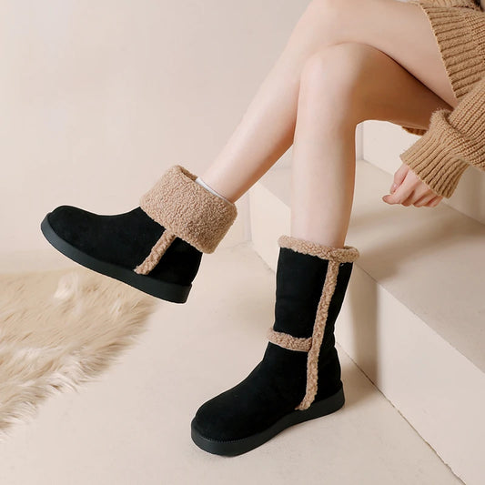 Lolita Boots Round Toe Plush Sexy Thigh High Heels High Sexy Boots-Women Winter Footwear Shoes Australia Elegant Fur Over-the-K