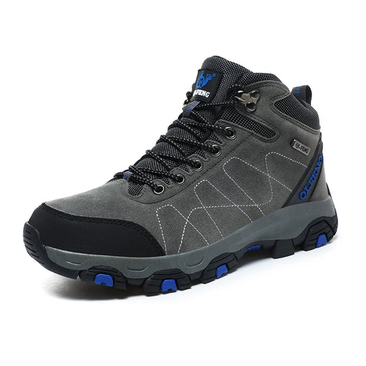 Hiking Sneakers Men Autumn Winter Outdoor Shoes Warm Fur Non Slip Fashion Cowboy Lace Up Ankle Padded Boots Felt Snow Footwear