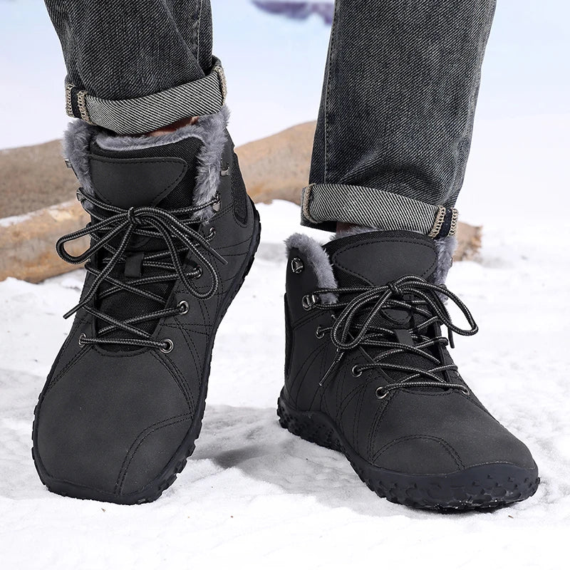 MAEDEF Men's Hiking Boots Winter Thermal Anti Slip Trekking Shoes Mountaineering Boots Warm Outdoor Adventure Hiking Footwear