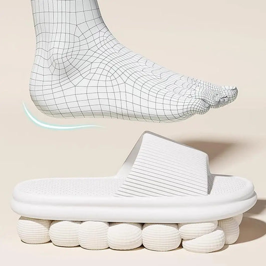 Thick-soled Cooling Slippers Household Anti-slip Ultra-soft Breathable Slippers Unisex Bathroom Couple Type Cooling Flip-flops