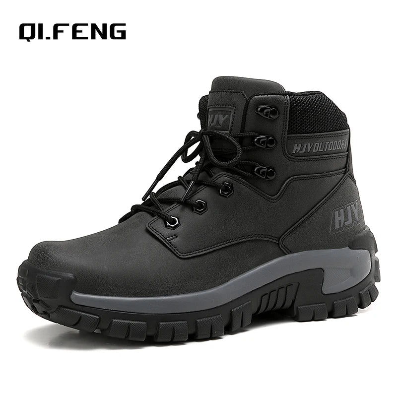 New Outdoor Training Hiking Footwear Men's High Top Sports Shoes Autumn and Winter Large Work Boots 39-47