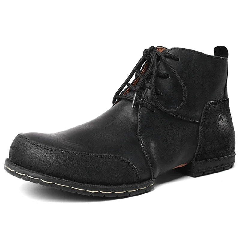 Autumn winter shoes Western cowboy boots Men Non-slip leather boots Male Ankle boots Wear resistant Male shoes adult footwear