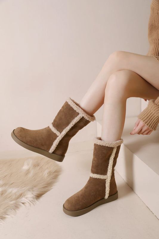 Lolita Boots Round Toe Plush Sexy Thigh High Heels High Sexy Boots-Women Winter Footwear Shoes Australia Elegant Fur Over-the-K