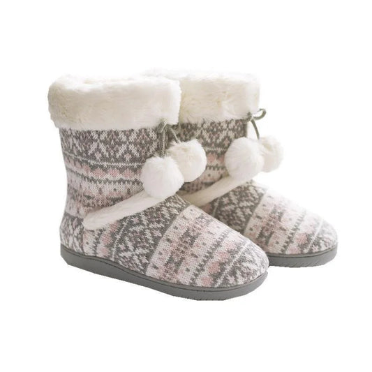 Plush Slippers Boots for Women Warm Fluffy Winter Indoor and Outdoor Cute Home Shoes