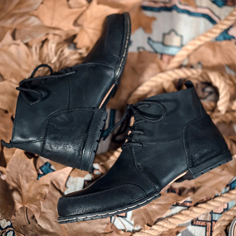 Autumn winter shoes Western cowboy boots Men Non-slip leather boots Male Ankle boots Wear resistant Male shoes adult footwear
