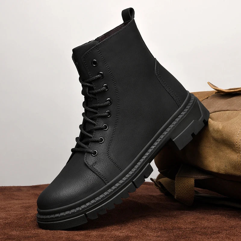 Men'sOutdoor Hiking Shoes,Hiking Travel Camping Leather Boots,All-season Leather Ankle Boots,Men's Casual Boots,Retro Work Boots