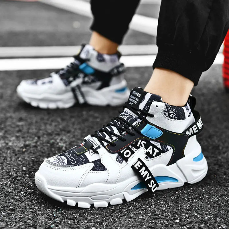 Hot Sale Fashion Letter Printrd Men's High-top Sneakers Comfy Platform Sneakers Unisex Casual Sneakers for Men zapatillas hombre