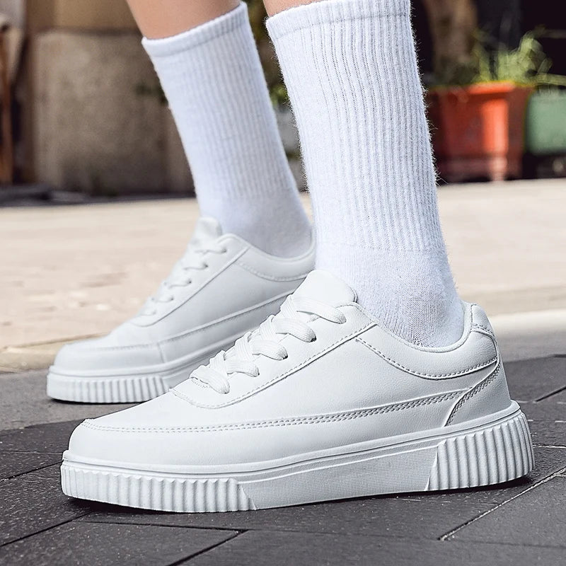 MAEDEF White Sneakers Men Skateboard Shoes Woman Casual Flats Shoes Lightweight Breathable Sport Shoes for Men Women Footwear