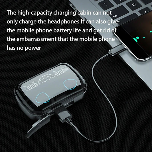 TWS M10 Wireless Bluetooth Headset with Charge Box for Phone Noise Cancelling Mic Earbuds LED Display Headphones Sport Earphones
