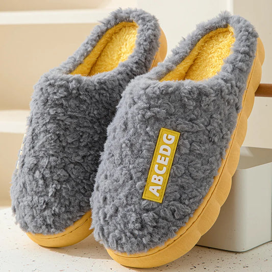 Trend Winter Couple Indoor Non-slip For Men Women Flip Flops Warm Slippers Home Slides Casual bedroom Soft Comfort Shoes