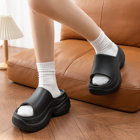 Summer Women Thick Bottom Slippers Platform Non-Slip Home Sandals Fashion Comfortable Fashion Concise Shoe Indoor Outdoor Slides