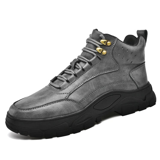 New 2025 Handmade Leather Boots Men Casual Shoes botas Design Sneakers Man Comfortable Leather Shoes Men Ankle Boots Outdoor