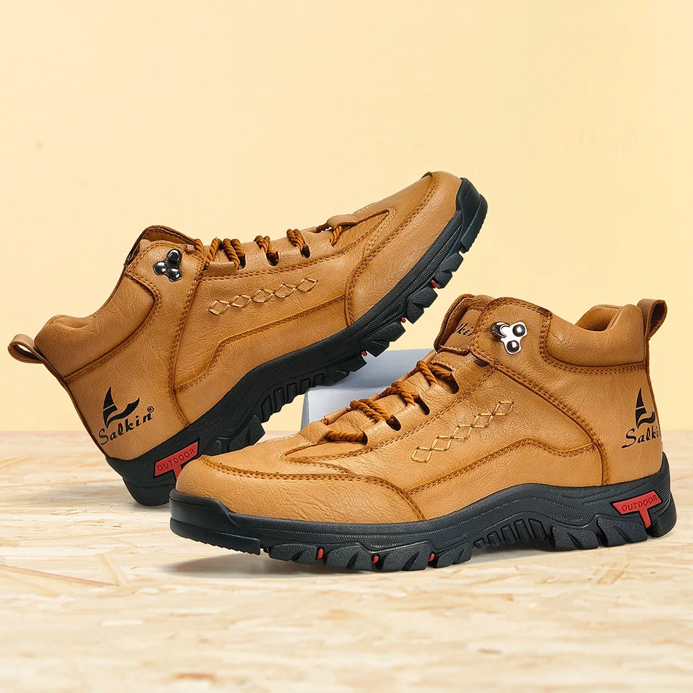 Handmade Men Boots Winter Casual Leather Shoes Outdoor Hiking Sneakers Plus Size Male Hombres Botas Ankle Footwear Anti Slip