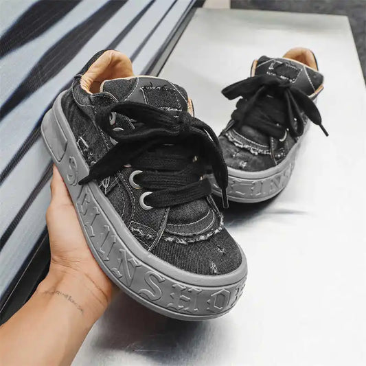 Thick-heeled Thick Sole Boots For Demi-season Casual Quality Shoes Men's Size 46 Sneakers Sport Tens Trend 0 Cuddly