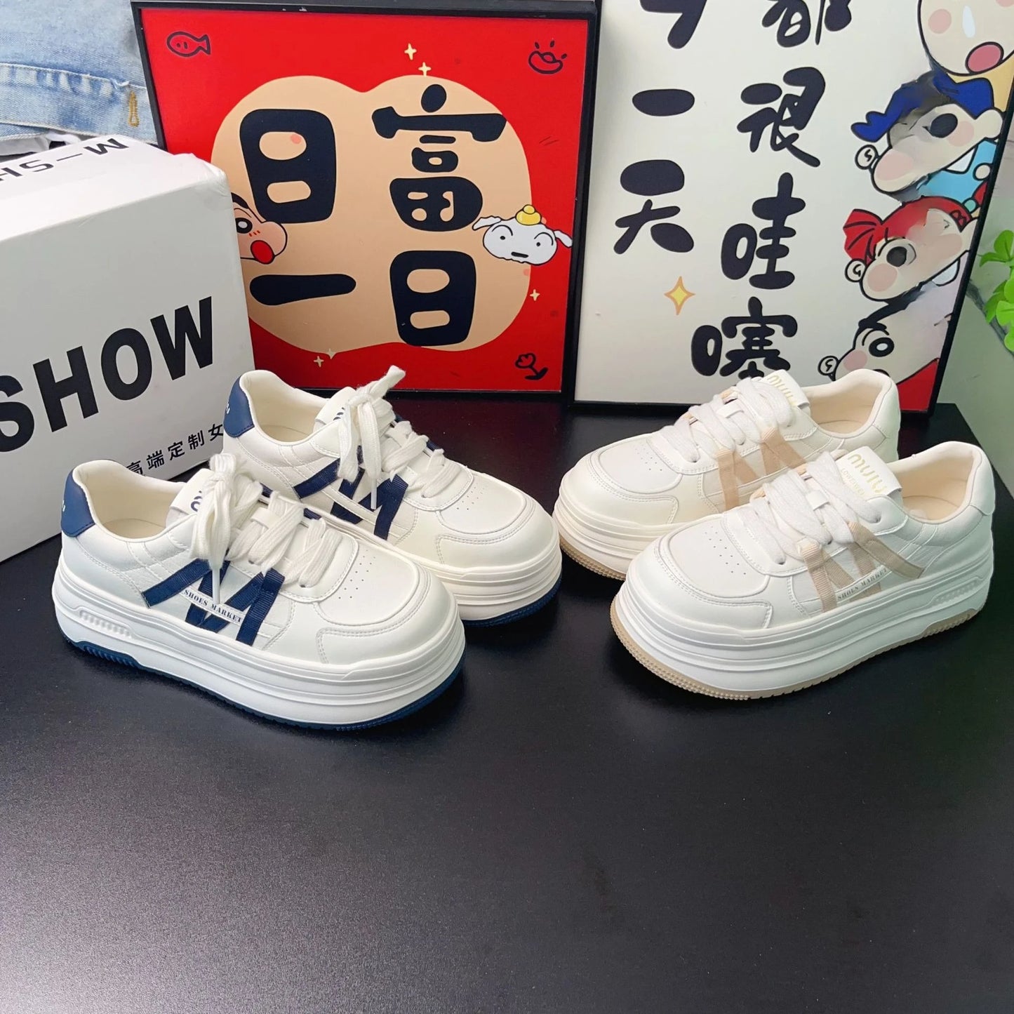 Genuine leather thick-soled height-enhancing white shoes for women platform shoes versatile cowhide women's sneakers casual shoe