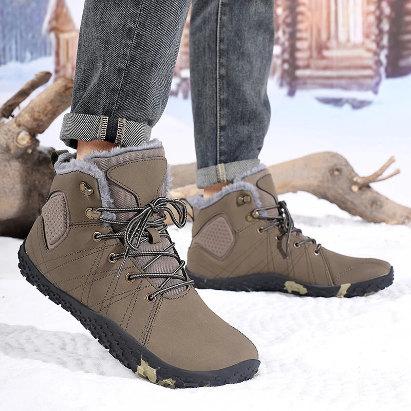 MAEDEF Men's Hiking Boots Winter Thermal Anti Slip Trekking Shoes Mountaineering Boots Warm Outdoor Adventure Hiking Footwear