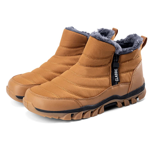 Men’s Heavy-Duty Winter Footwear, Labor Day Camping, Waterproof Faux Fur, Skiing Ready, Comfortable for Hiking