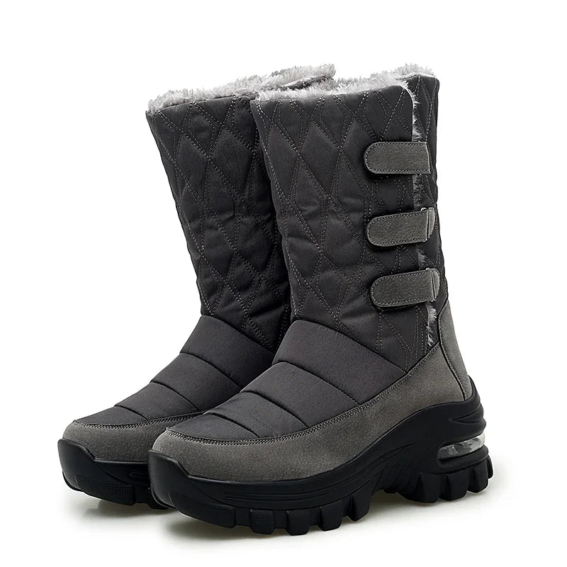 Women's Boots Anti-slip Waterproof Winter Snow Boots Outdoor Thick Bottom Winter Shoes Thick Plush Medium Boots Platform Boots