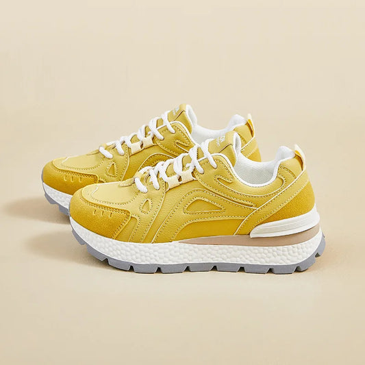 2025 Women's Chunky Dad Shoes, Korean Style Platform Sneakers for Height Increase, Casual Thick Sole Running Shoes for Fall